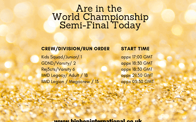 The UK goes 5 for 5 advancing to the Semis of the World Hip Hop Dance Championship